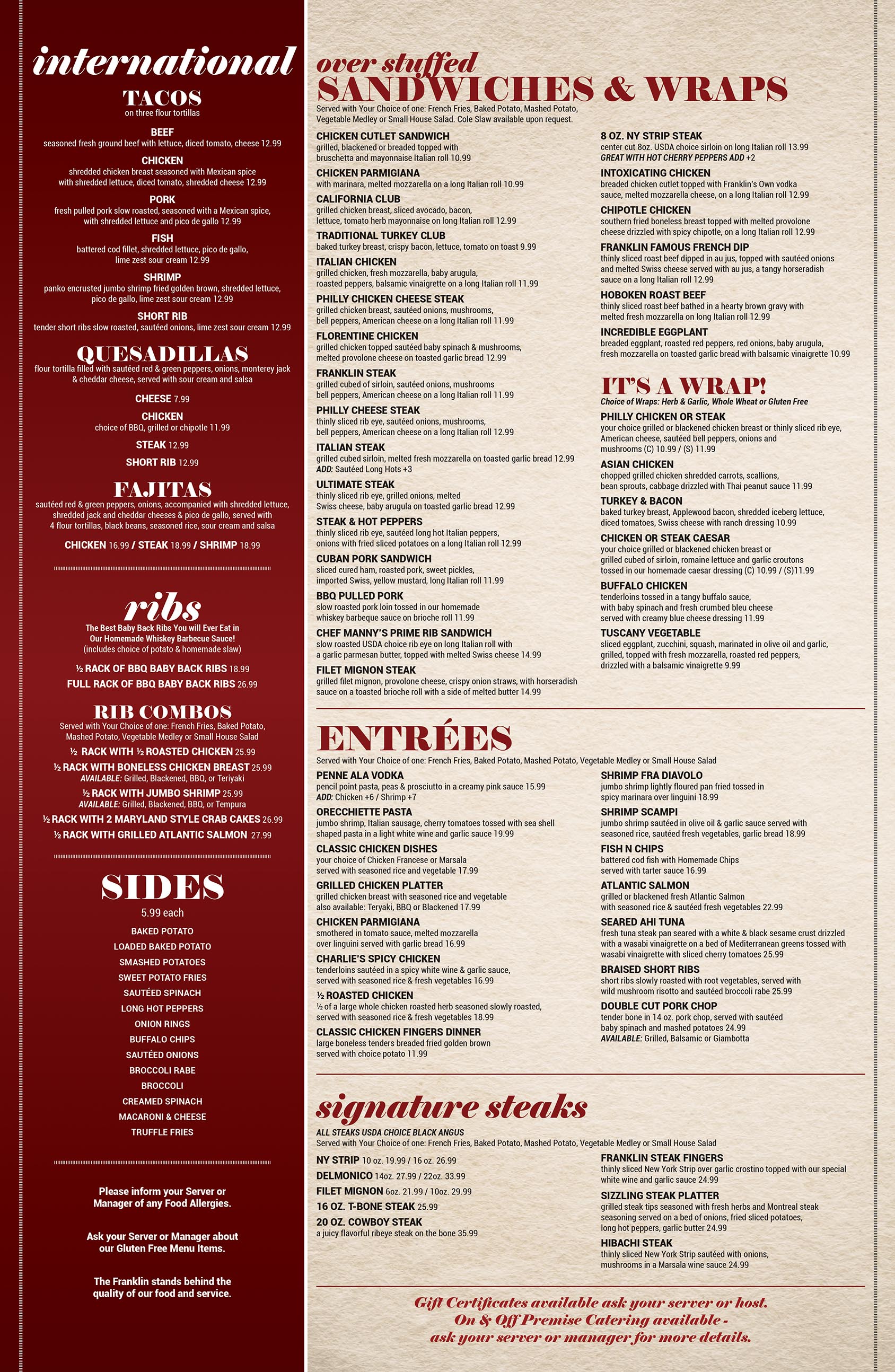 Chuck S Steak House Menu And Television Bqbrerie Com Chuck S Steak House Menu And Television Bqbrerie